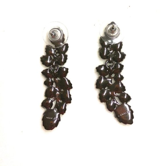 Met Museum MMA Rhinestone Leaf Jewelry Set ❣️ Necklace & Earrings ❣️ Signed - Picture 4 of 7